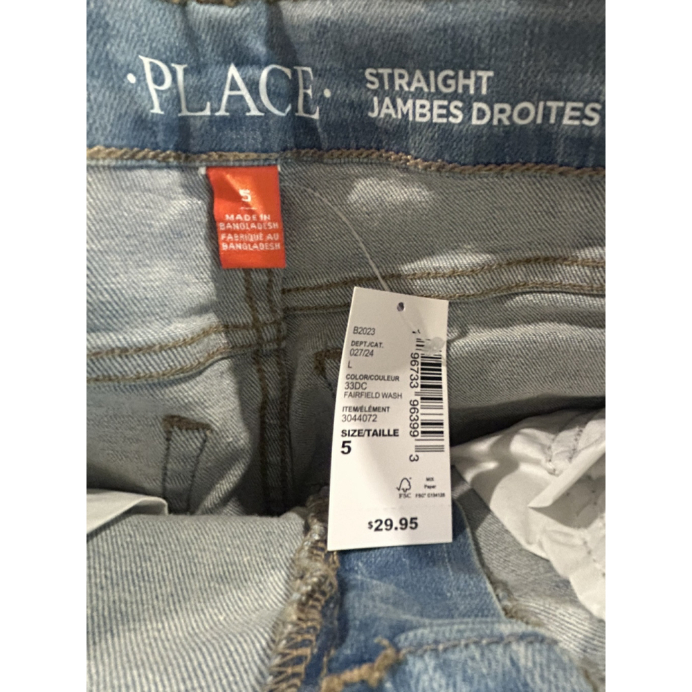 The Children's Place Jeans Boys Size 5 Fairfield Denim Straight Adjustable Waist - Picture 8 of 11